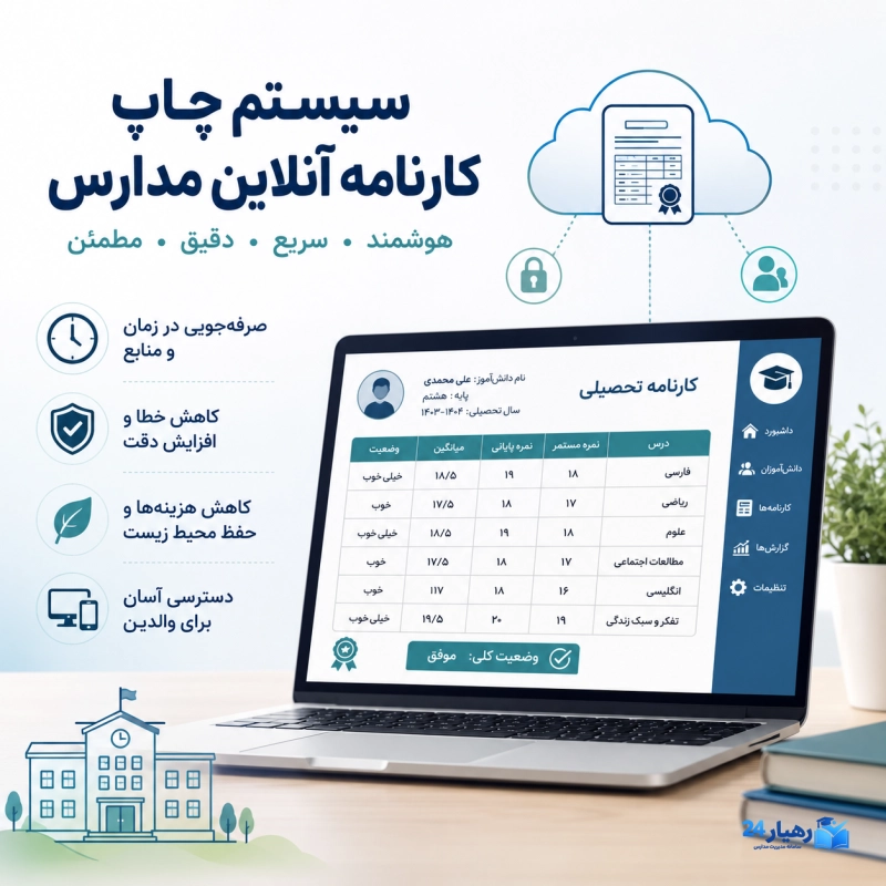 سیستم چاپ کارنامه آنلاین مدارس و مزایای آن
